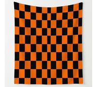 130 x 150 cm Throw Blanket Fluffy Comfy, Luxury Caramel Orange Blankets Super Soft Cozy and Warm Perfect Choice for Winter, Lightweight Checkered Geometric Pattern Bold Fleece Blankets