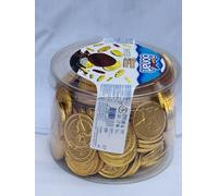 130 x Chocolate GOLD MONEY COINS Kids Party Bags & Treasure Chests.Tub contains 130 large milk chocolate coins 650g