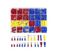 1300/480/140Pcs Assorted Spade Terminals Insulated Cable Connector Electrical Wire Crimp Butt Ring Fork Set Ring Lugs Rolled Kit(373PCS)