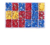 1300/480/140Pcs Assorted Spade Terminals Insulated Cable Connector Electrical Wire Crimp Butt Ring Fork Set Ring Lugs Rolled Kit(1300PCS)