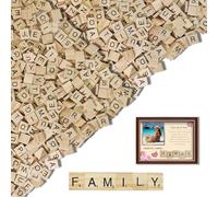 1300 PCs Wooden Tiles,Letters for Crafts,DIY Making Alphabet Coasters Spelling Wood Tile Game