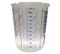1300ml Clear Plastic Mixing Cup (Calibrated to 1100ml) - 50pk - Includes Lids…