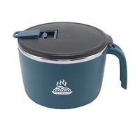 1300ml Seal Drain Soup Mug with Lid Phone Holder, Stainless Steel Instant Noodle Bowl, Double Layer Soup Bowl, Instant Noodle Cooker, Thermal Lunch Box Container for Home Kitchen Office(Blue)