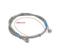 1300mm 130cm Motorcycle Reinforced Hydraulic Brake Oil Hose Line Pipe Fitting Stainless Steel Braided Cable for Motorcycle Pit Dirt Bike Enduro Motocross Street Bikes Sport Bikes