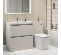 1300mm Beige Toilet and Sink Unit with Square Toilet - Pendle