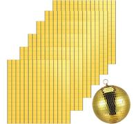 1300Pcs 10x10mm Disco Ball Mirror Tiles - Self-Adhesive Peel and Stick Mosaic Tiles for DIY Disco Ball, Photo Frames, Art Collage & UK Indoor Craft Decor (10x10mm Gold)