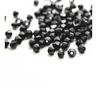 1300pcs 3mm Bicone Crystal Beads Colorful Glass Beads for Jewelry Beading Supplies Handmade Crafts DIY Beading Projects, Bracelets, Necklaces, Earrings Jewelries (Black)