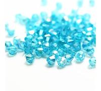 1300pcs 3mm Bicone Crystal Beads Colorful Glass Beads for Jewelry Beading Supplies Handmade Crafts DIY Beading Projects, Bracelets, Necklaces, Earrings Jewelries (Lake Blue ab)