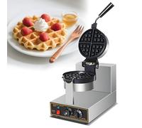 1300W Commercial Waffle Maker - Rotating Belgian Waffle Iron with Smart Temperature Control 19cm Large Thick Mold Perfect for Cafes Bakeries & Breakfast Stalls