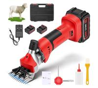 1300W Cordless Sheep Shears,3000RPM Electric Sheep Shearing Clippers with 2 * 3000mAh Batteries,Professional Sheep Clipper with 6 Gear Adjustable,13-Tooth Blade for Shaving Fur Wool in Farm Pet