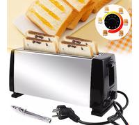 1300W HOT Toaster Extra Wide Slot Reheat Stainless Steel Heat Control Hinsinc Silver One Size