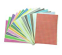 13056 Pieces Coloured Dot Stickers, 6 mm Sticky Round Color Coding Labels, 0.25" 1/4" inch Self Adhesive Circle Price Stickers Dot Labels 16 Assorted Colours for Office, School, Calendar, Organizing