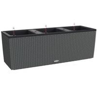 130Cm Extra Large Trough Planter, Dark Grey Plastic Self-Watering Rectangular Planter H44 L130 W42 Cm, Lechuza Trio Cottage