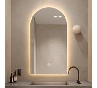 130cm Large Wall-Mounted Bathroom Mirror with Adjustable LED Lighting, 3 Color Modes, Anti-Fog Makeup Mirror, Arch Design, Dressing Mirror (51 x 28 inch)