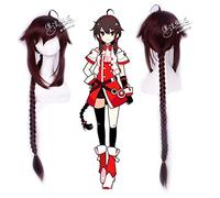 130cm Synthetic Long Wine Red VOCALOID 3 China Yuezheng Ling Cosplay Wig Hair With Ponytail Wigs Whip PL-200