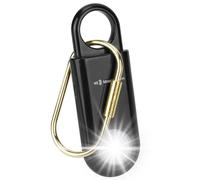 130dB Personal Safety Alarm Strobe Light. Loud Sound SOS Keychain Siren with Carabiner for Women, School Children, Night Runners, Hiking. Bear Alarm Deterrent. Emergency Self Defense Alerts. Black