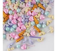 130g Unicorn Cake Sprinkles Mix, Edible Pink Purple Blue Gold Sprinkles for Cake Decorations, Edible Heart Sprinkles for Cupcake Topper Cake Decorations On Baby Shower Birthday Wedding Party