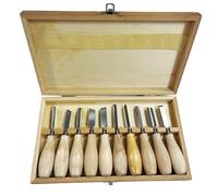 130mm 10pc/Set Mini Sculpture Chisel Set Carpentry DIY Circular Handle Carving Tool Precision Wood Engraving Chisel for Wood Carving