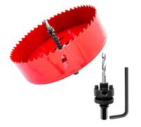 130mm Hole Saw,Drill Bit,LAIWEI Heavy Duty Mandrel Hole Cutter for Drilling Wood, Aluminum Profile, PVC and Other Materials(5-1/8")