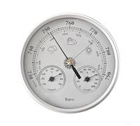 130MM Mechanical Weather Station with Thermometer Hygrometer Barometer for Indoor Outdoor Environmental Data Monitoring (white)