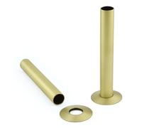 130mm Pipe Sleeves/Shrouds/Covers & Collars (Pair) - Brushed Brass