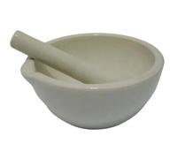 130mm Porcelain Mortar And Pestle Mixing Grinding Bowl Set White Lab Kit Tools