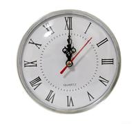 130mm Quartz Clock Insert with Silent Movement and Roman Numerals Gold and Silver Trim Replacement for DIY Home Wall Mantel Clocks for 90-110mm Install Diameter(Silver)
