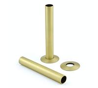 130mm Radiator Pipe Sleeve/Shrouds/Covers and Collar Set | Foundry (Pair) (Brushed Brass)