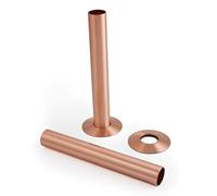 130mm Radiator Pipe Sleeve/Shrouds/Covers and Collar Set | Foundry (Pair) (Brushed Copper)