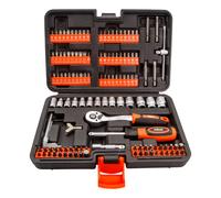 130pc 1/4" Dr. Ratchet Socket & Bit Set in Blow Case Rolson Branded