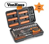 Vonhaus 130pc Socket + Bit Set, Black