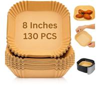 ZAID Air Fryer Liners 130PCS Air Fryer Disposable Paper Liner 8 Inch Parchment Paper, Greaseproof for Fryer, Compatible with COSORI, Ninja, Tower Cosori Free of Bleach