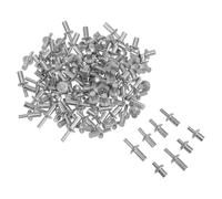 130pcs Aluminum Core Rivet Assortment Set M5 7mm 9mm 11mm Round Head | Silver Aluminum, Quick Installation and Damage Resistance, for Home Repairs, Metalworking, DIY Tasks
