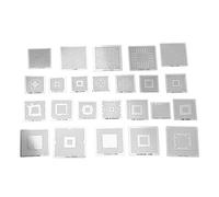 130pcs BGA Reballing Rework Net Stencils, Stainless Steel Template Mesh Set with Different Sizes for Laptop, Desktop, Main Board North-South Bridge, Graphics Card, Etc