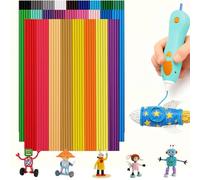 130Pcs Logiim 26 Colors PCL 3D Pen Filament Refill Compatible with 3Doodler Start+, Low Temperature Filament, 2.5mm Total 1950cm, Safe & Easy for Kids
