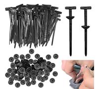 130PCS Nylon Universal Cable Tie Buckle Clips,Heavy Duty Self-Locking Nylon Zip Ties Holder,UV Resistant Multipurpose Car Plastic Ties Black Small Cable Rivet Fasteners for Car Daily Auto Fixing