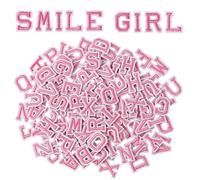 130Pcs Pink Iron on Letter Patches, 5 Sets of 26 Letters A-Z Embroidered Applique Patches Iron/Sew on Alphabet Patch DIY Accessories for Clothes Backpacks Hat Pants Jacket Socks