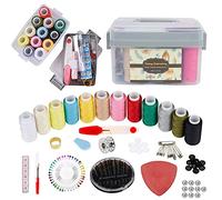 130pcs Portable Sewing Kit Set - Premium Sewing Supplies for Beginner Traveler and Emergency Clothing Fixes,DIY Crafts Accessories with Storeage Box