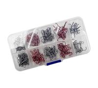 130pcs Professional Fishing Hook Set High Carbon Steel Round Bend Hooks for Lures Baits Treble Accessories Treble