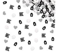 130pcs Rip 20s Confetti, Death to My 20s Table Confetti, Black&Silver Glitter Gothic Skull Cheers to 30 Years Table Scatter, Funeral for My Youth 30th Birthday Party Decoration