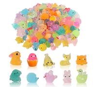 130Pcs Tiny Resin Animals Mini Luminous Resin Animals Rare Mixed, 16 Styles Figures Small Plastic Animals Mini Mixed Luminous Resin Animal Mini Glow in the Dark Animal Cute (Multicolored-130pcs)