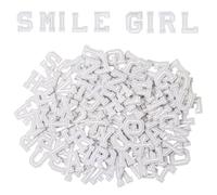 130Pcs White Iron on Letter Patches, 5 Sets of 26 Letters A-Z Embroidered Applique Patches Iron/Sew on Alphabet Patch DIY Accessories for Clothes Backpacks Hat Pants Jacket Socks