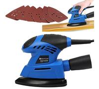 130W Detail Mouse Electric Sander with 6 Sanding Sheets, Hand Held Mouse Sanding Machine Small Electric Tight Corners Sander Angle Base, 12000 RPM Sheet Sander for Wood, DIY Project, Home Decoration