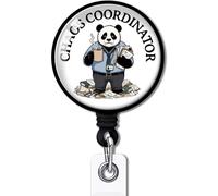 130YAZMEEN Funny Panda Badge Reel Gift - Chaos Coordinator - Retractable Badge Holder with Clip - Gift for Office Worker Teacher Boss Manager Panda Lover