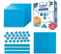 131 PCS Jumbo Magnetic Base Ten Blocks - Place Value Blocks - Math Manipulatives for Elementary Classroom, Number Blocks, Math Counters for Kids, Counting Cubes, Base 10 for 1st 2nd 3rd Grade