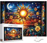 1314 pcs Piece Jigsaw Puzzles for Adults Abstract Puzzle Sun Pattern Design, Piece Puzzle Educational Games, DIY Adult Crafts Gift Box Packaging, Beautiful Decoration, Gifts for Women, 75x50cm,Model74