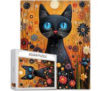 1314 pcs Piece Jigsaw Puzzles for Adults Animal Puzzle Black Cat Pattern Design, Piece Puzzle Educational Games, DIY Adult Crafts with Gift Box, Beautiful Decoration, Gifts for Women, 75x50cm,Model566
