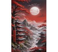 1314 Piece Jigsaw Puzzles for Adults Japan Scenery Puzzle Fun Challenges Perfect for Relaxation Letter Printed on Back Interlock Perfectly No Dust for Men Women Elders Seniors 29.5 x 19.7 inch