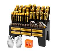131pcs Magnetic Screwdriver Set with Plastic Ranking Ratchet Handle Hex Key, CR-V+PP+TPR, Including Flat Head, Phillips, Precision and Bit Screwdriver, for DIY, Home, Farm Maintenance