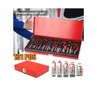 131Pcs METRIC Helicoil Thread Repair Kit M5-M12 Twist Drill Bits